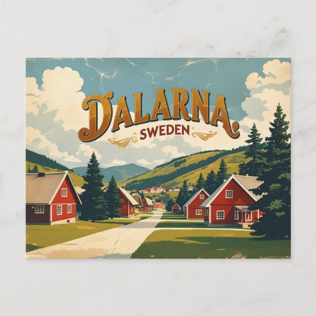 Greetings from Dlarna Sweden Postcard (Front)