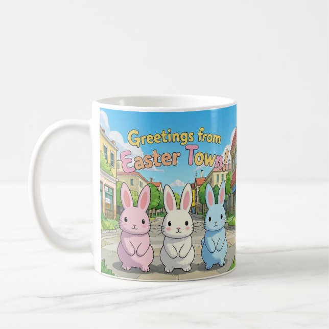 Greetings from Easter Town Celebration  Coffee Mug (Left)