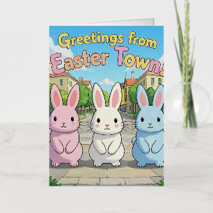 Greetings from Easter Town Celebration  Foil Greeting Card