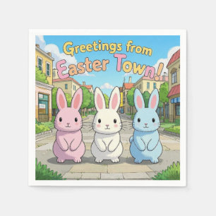 Greetings from Easter Town Celebration  Napkin