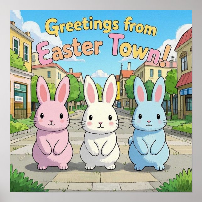 Greetings from Easter Town Celebration  Poster (Front)