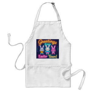 Greetings from Easter Town Colourful Bunnies Standard Apron