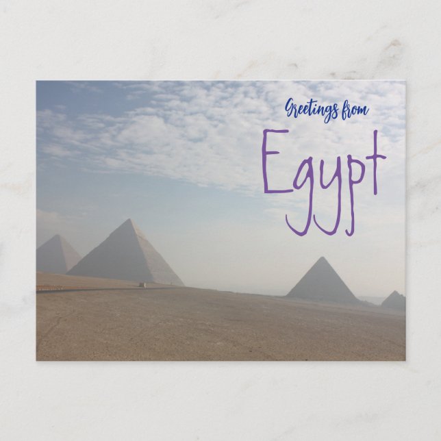 Greetings from Egyptian Pyramids Postcard Egypt (Front)