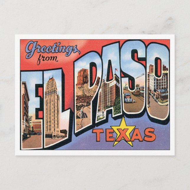 Greetings From EL Paso,Texas Postcard (Front)