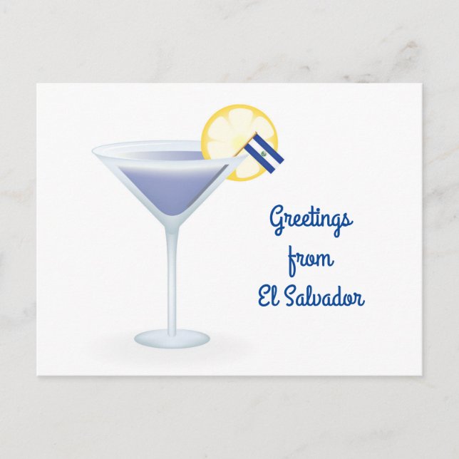 Greetings From El Salvador Cocktail Holiday Card (Front)