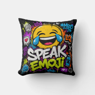 Greetings from Emoji Land Throw Pillow