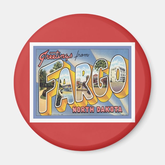Greetings From Fargo North Dakota Magnet (Front)