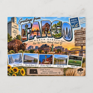Greetings from Fargo North Dakota Postcard