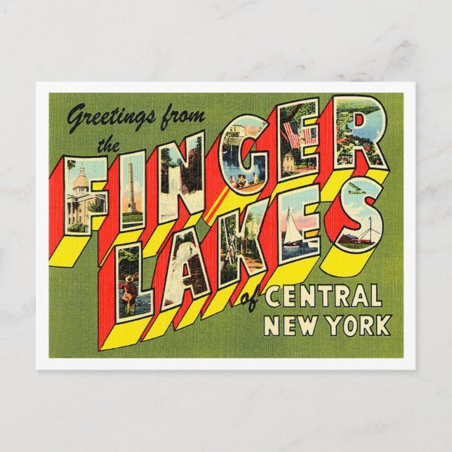 Greetings from Finger Lakes of Central New York Postcard (Front)