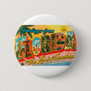 Greetings From Florida 6 Cm Round Badge