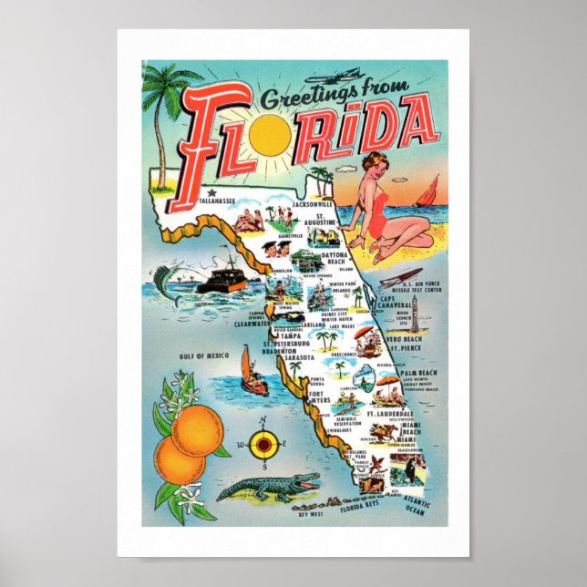 Greetings From Florida 8x12 Print (Front)