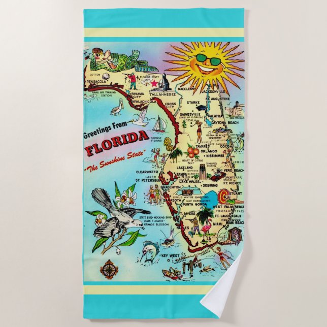 Greetings from Florida Beach Towel (Front)