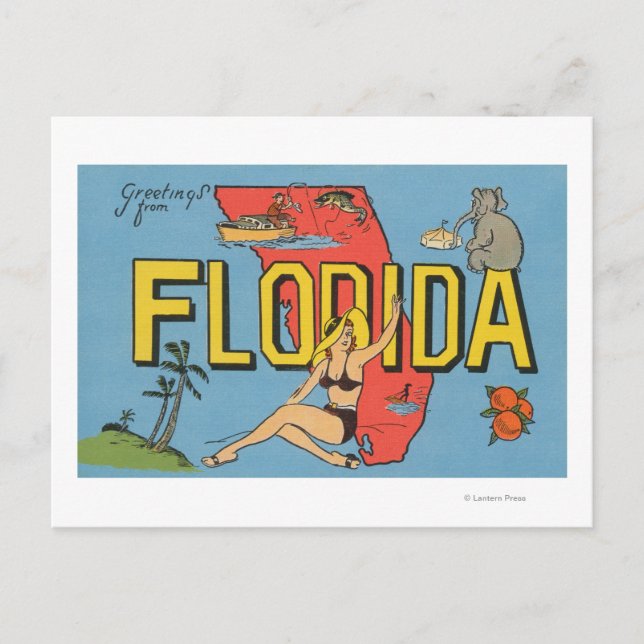 Greetings from Florida (Blue)Florida Postcard (Front)