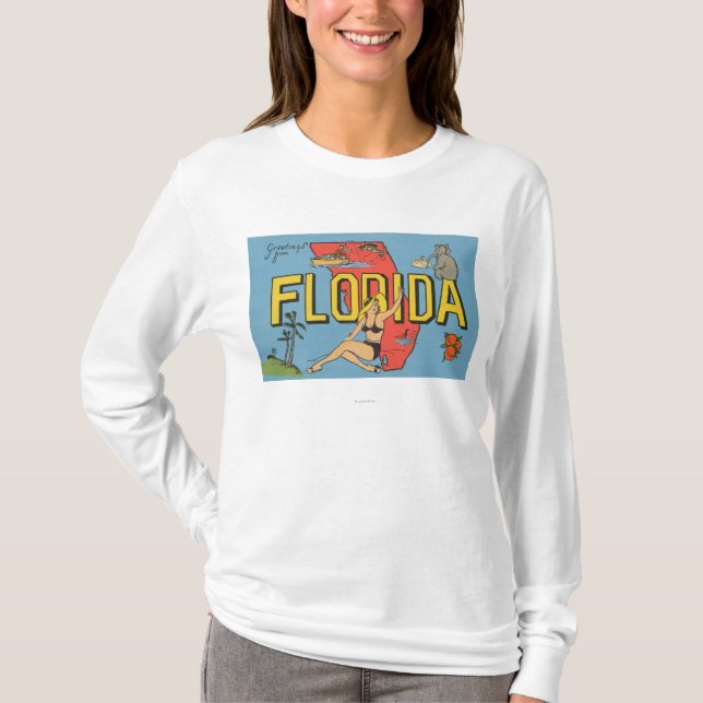 Greetings from Florida (Blue)Florida T-Shirt (Front)