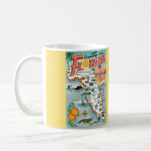 Greetings From Florida Illustrated  Mug