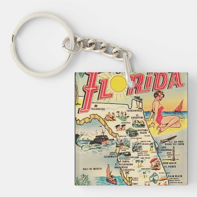 Greetings From Florida Key Ring (Front)