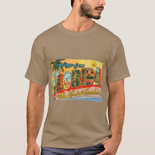 Greetings From Florida Postcard Oversized T-Shirt (Front)