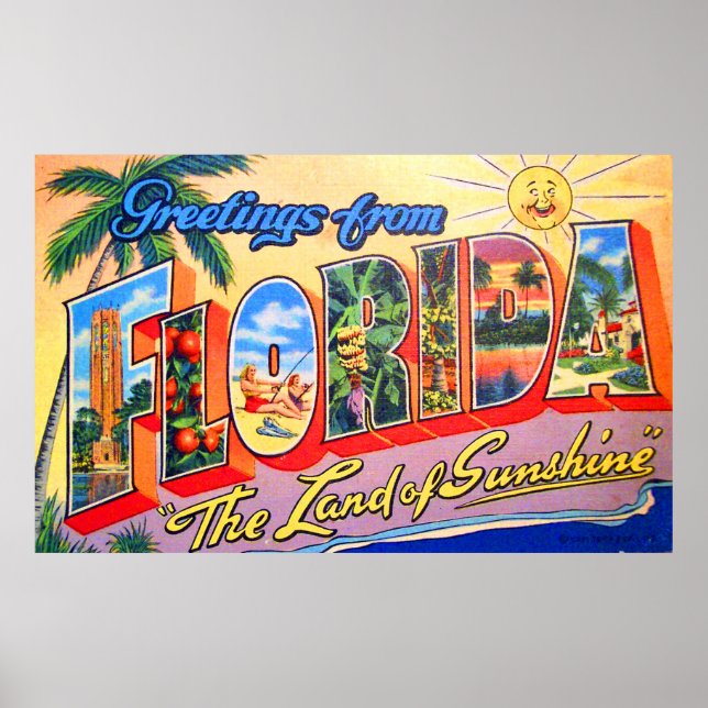 Greetings from Florida, the land of sunshine Poster (Front)