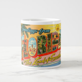 Greetings From Florida Vintage Postcard Large Coffee Mug