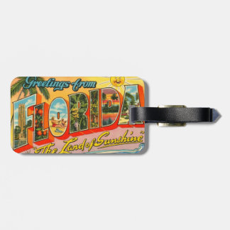 Greetings From Florida Vintage Postcard Luggage Tag