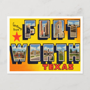 Greetings from Fort Worth, Texas Vintage Travel Postcard