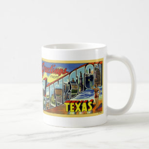 Greetings from Galveston Vintage Postcard Mug
