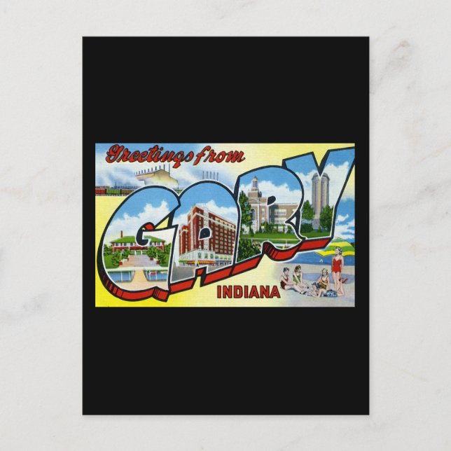 Greetings from Gary Indiana Postcard (Front)
