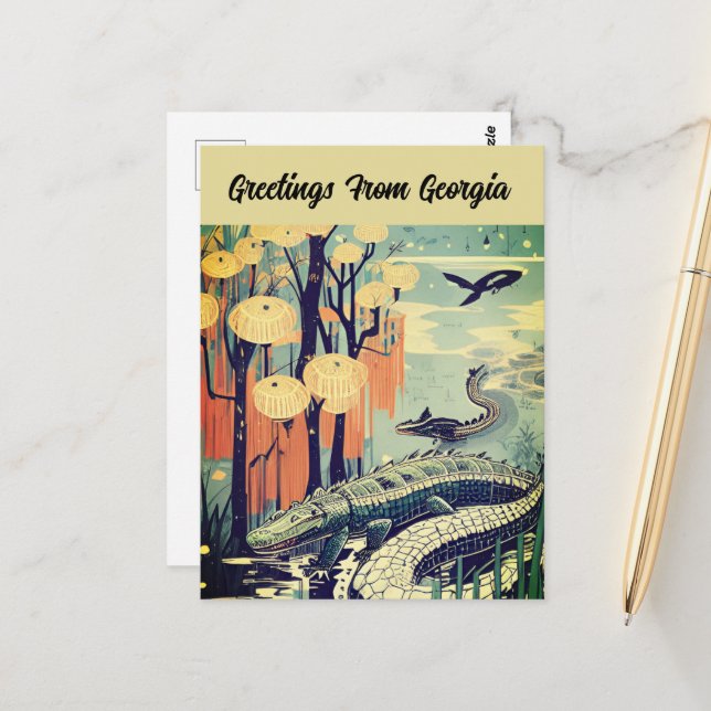 Greetings from Georgia Customisable Travel Card (Front/Back In Situ)