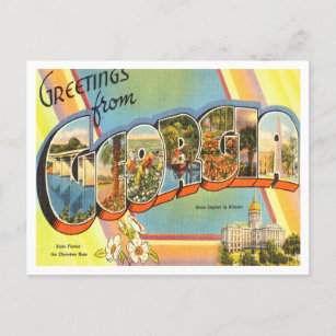 Greetings from Georgia Vintage Travel Postcard