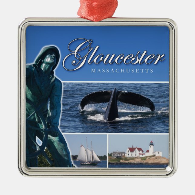 Greetings from Gloucester Metal Tree Decoration (Front)