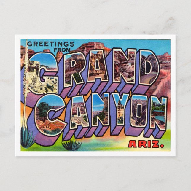 Greetings from Grand Canyon, Arizona Travel Postcard (Front)