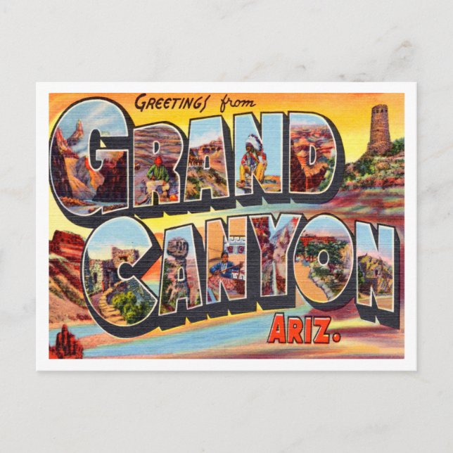 Greetings from Grand Canyon, Arizona Travel Postcard (Front)