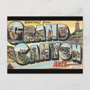 Greetings from Grand Canyon_Vintage Travel Poster Postcard