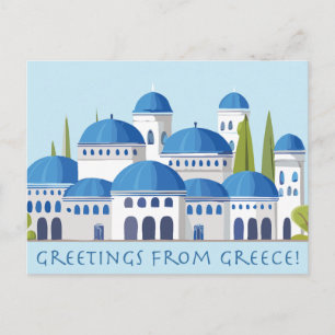 Greetings From Greece Retro Postcard