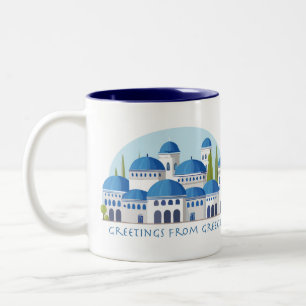 Greetings from Greece Retro Two-Tone Coffee Mug