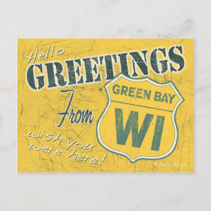 Greetings from Green Bay Wisconsin Postcard