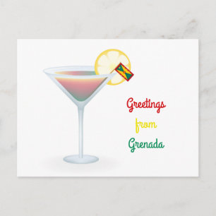 Greetings From Grenada Cocktail Holiday Card