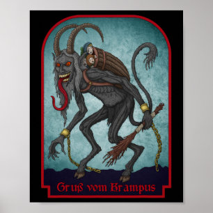 Greetings From Gruss Vom Krampus Christmas Festive Poster