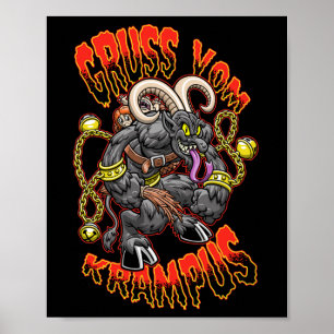 Greetings From Gruss Vom Krampus Christmas Festive Poster