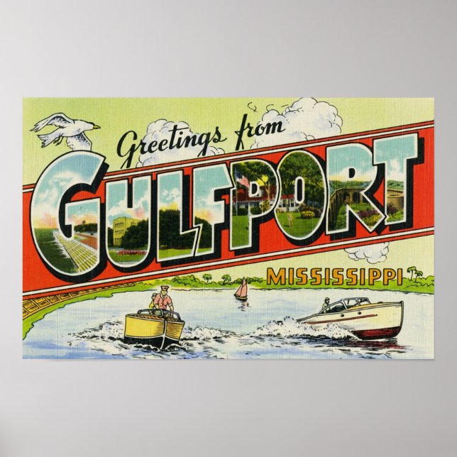 Greetings from Gulfport Mississippi Poster (Front)