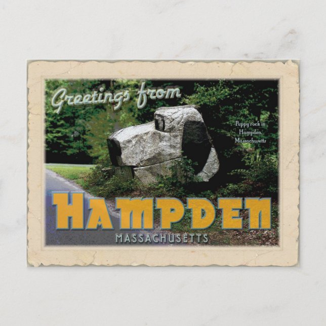 Greetings from Hampden postcard (Front)