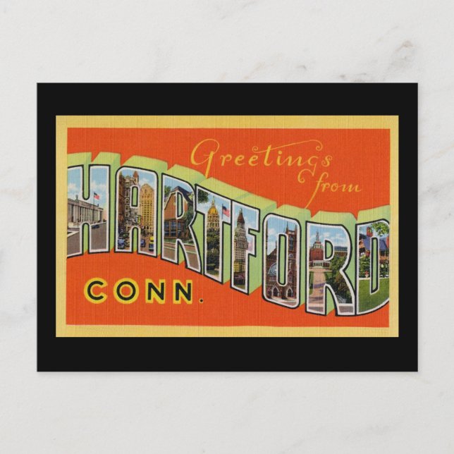 Greetings from Hartford Connecticut Postcard (Front)