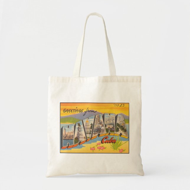 Greetings From Havana Cuba Tote Bag (Front)