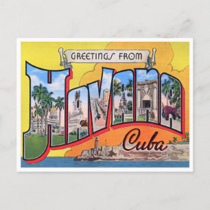 Greetings from Havana vintage travel postcard