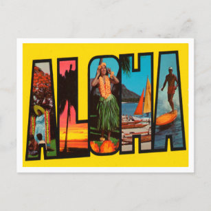 Greetings from Hawaii, Aloha Vintage Travel Postcard