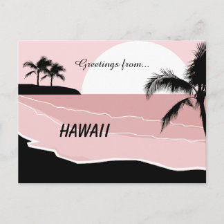 Greetings from Hawaii Brilliant Pink  Postcard