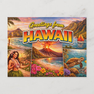 Greetings From Hawaii Postcard