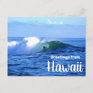Greetings from Hawaii Surfer Travel Postcard