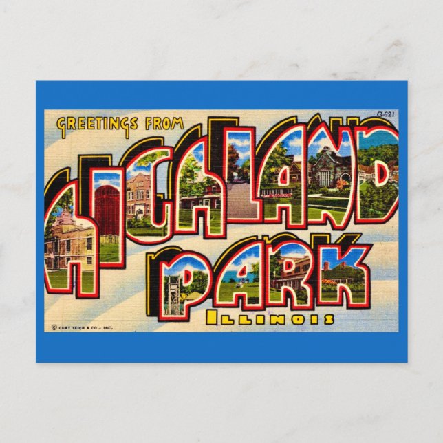  Greetings from Highland Park Postcard (Front)