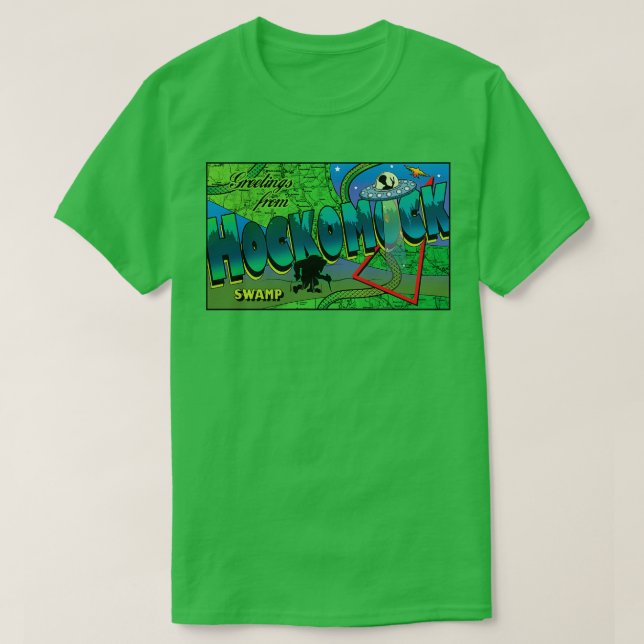 Greetings From Hockomock Swamp T-Shirt (Design Front)